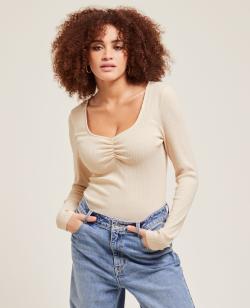 Top en maille côtelée Femme - Couleur blanc - Taille L - T-shirt et Top Femme - PIMKIE