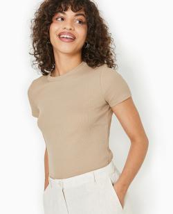 Top maille côtelée Femme - Couleur marron - Taille XL - T-shirt et Top Femme - PIMKIE