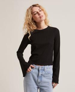 Top en maille côtelée Femme - Couleur noir - Taille XS - T-shirt et Top Femme - PIMKIE