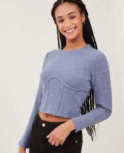 Pull façon corset Femme - Couleur bleu - Taille M - Pull et Gilet Femme - PIMKIE