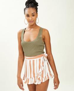Débardeur en maille côtelée Femme - Couleur vert - Taille XS - T-shirt et Top Femme - PIMKIE