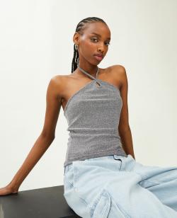 Top dos-nu avec bretelles croisées Femme - Couleur gris - Taille XS - Femme - PIMKIE