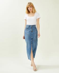 Top encolure carrée maille côtelée Femme - Couleur blanc - Taille XS - T-shirt et Top Femme - PIMKIE