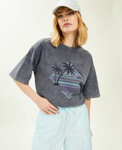 T-shirt oversize avec imprimé Femme - Couleur bleu - Taille XS - T-shirt et Top Femme - PIMKIE