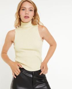 Top col roulé sans manches Femme - Couleur marron - Taille XS - Femme - PIMKIE
