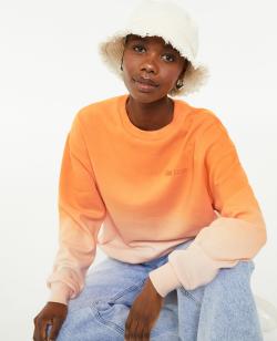 Sweat oversize dégradé et brodé Femme - Couleur orange - Taille M - Sweat Femme - PIMKIE