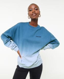 Sweat oversize dégradé et brodé Femme - Couleur bleu - Taille XS - Sweat Femme - PIMKIE