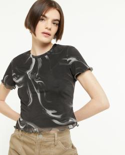 Top court en tulle Femme - Couleur noir - Taille XL - T-shirt et Top Femme - PIMKIE