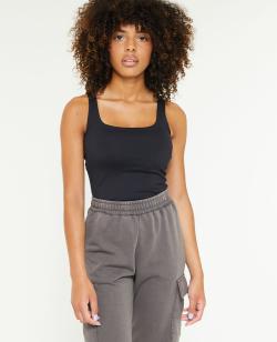 Débardeur encolure carrée Femme - Couleur noir - Taille M - T-shirt et Top Femme - PIMKIE