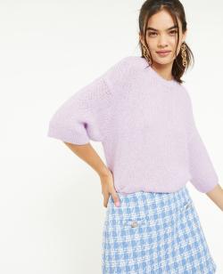 Pull manches courtes Femme - Couleur violet - Taille L - Pull et Gilet Femme - PIMKIE