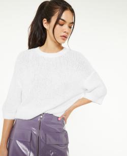 Pull manches courtes Femme - Couleur blanc - Taille XL - Pull et Gilet Femme - PIMKIE