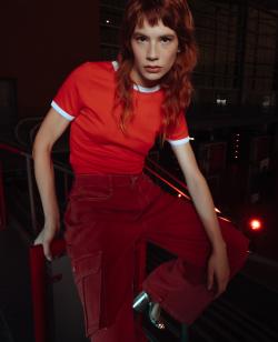 T-shirt manches courtes avec bords contrastés Femme - Couleur rouge - Taille S - T-shirt et Top Femme - PIMKIE