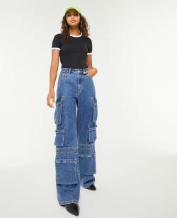 T-shirt manches courtes avec bords contrastés Femme - Couleur noir - Taille S - T-shirt et Top Femme - PIMKIE