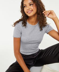 T-shirt col rond Femme - Couleur gris - Taille XL - T-shirt et Top Femme - PIMKIE