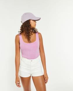 Débardeur court en maille côtelée Femme - Couleur rose - Taille M - T-shirt et Top Femme - PIMKIE