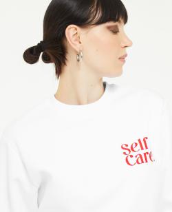 Sweat col rond avec print Femme - Couleur blanc - Taille M - Sweat Femme - PIMKIE