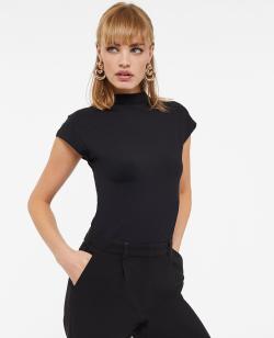 Top col montant en maille gainante Femme - Couleur noir - Taille XL - T-shirt et Top Femme - PIMKIE