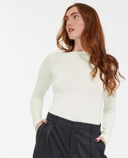 T-shirt manches longues encolure bateau Femme - Couleur blanc - Taille XL - T-shirt et Top Femme - PIMKIE