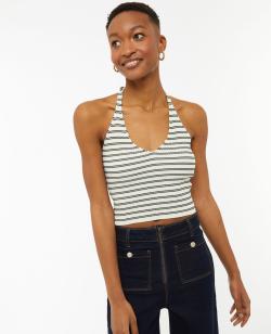 Dos-nu en maille tricot rayée Femme - Couleur blanc - Taille XS - Pull et Gilet Femme - PIMKIE
