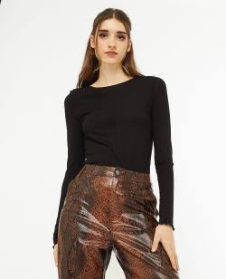 Top manches longues avec coutures apparentes Femme - Couleur noir - Taille XL - T-shirt et Top Femme - PIMKIE