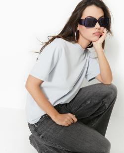 T-shirt oversize effet délavé Femme - Couleur bleu - Taille XL - T-shirt et Top Femme - PIMKIE