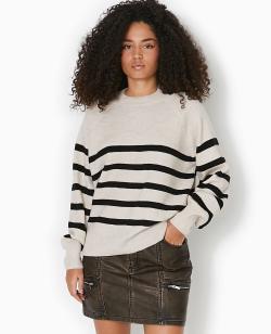 Pull rayé en maille Femme - Couleur marron - Taille XS - Pull et Gilet Femme - PIMKIE