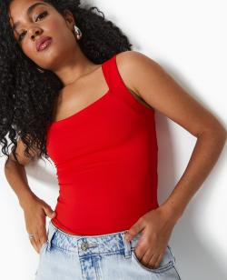 Débardeur avec larges bretelles encolure carrée Femme - Couleur rouge - Taille L - T-shirt et Top Femme - PIMKIE