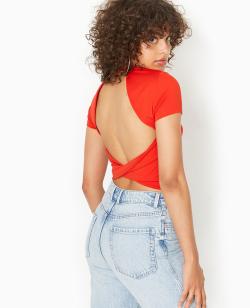 Top dos-nu avec pan twisté Femme - Couleur rouge - Taille M - Femme - PIMKIE