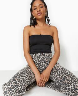 Top bustier avec petit nœud Femme - Couleur noir - Taille L - T-shirt et Top Femme - PIMKIE