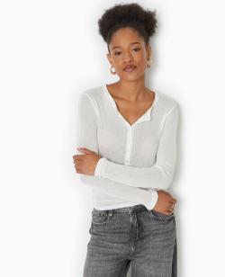 Pull maille transparente avec patte boutonnée Femme - Couleur blanc - Taille L - Pull et Gilet Femme - PIMKIE