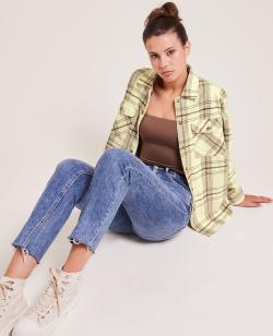 Surchemise en flanelle Femme - Couleur vert - Taille M - Veste et Blazer Femme - PIMKIE