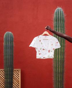 Top court lin croisé devant Femme - Couleur blanc - Taille L - Blouse et Chemise Femme - PIMKIE