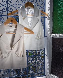 Top façon gilet de barman Femme - Couleur beige - Taille L - Blouse et Chemise Femme - PIMKIE