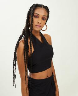 Top court dos-nu Femme - Couleur noir - Taille L - Blouse et Chemise Femme - PIMKIE