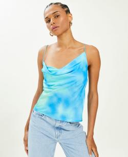 Top asymétrique col bénitier Femme - Couleur bleu - Taille 38 - T-shirt et Top Femme - PIMKIE