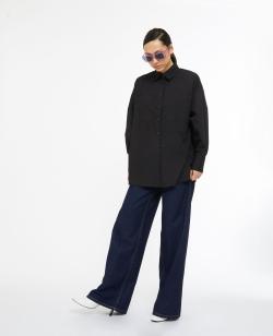 Chemise oversize unie Femme - Couleur noir - Taille L - Chemise et Blouse Femme - PIMKIE