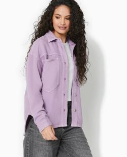 Surchemise en toile épaisse Femme - Couleur violet - Taille M - Chemise et Blouse Femme - PIMKIE