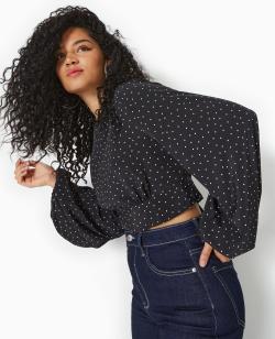 Blouse avec découpe dos et nœud Femme - Couleur noir - Taille 38 - Chemise et Blouse Femme - PIMKIE