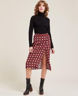 Jupe midi boutonnée Femme - Couleur rouge - Taille 38 - Jupe Femme - PIMKIE