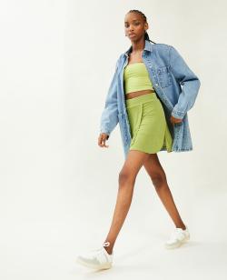 Jupe-short en tissu fluide Femme - Couleur vert - Taille XS - Jupe Femme - PIMKIE