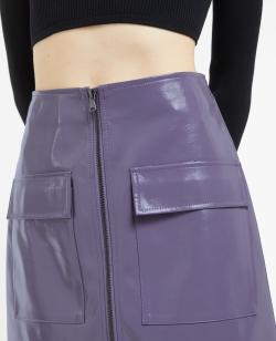 Jupe courte zippée en vinyle Femme - Couleur violet - Taille 32 - Jupe Femme - PIMKIE
