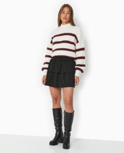 Jupe courte à volants Femme - Couleur noir - Taille L - Jupe Femme - PIMKIE