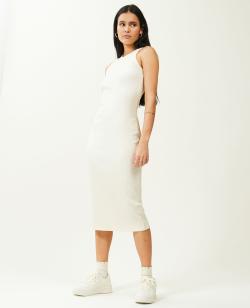 Robe débardeur maille côtelée Femme - Couleur blanc - Taille S - Robe Femme - PIMKIE