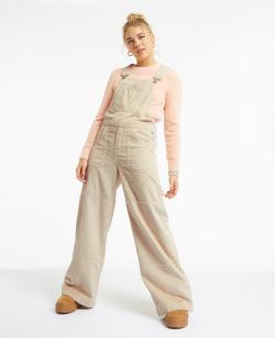 Salopette en velours grosses côtes Femme - Couleur beige - Taille S - Pantalon Femme - PIMKIE
