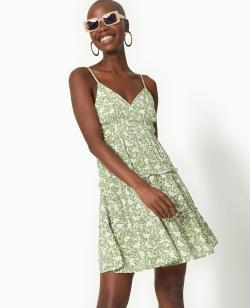 Robe courte à bretelles avec petits volants Femme - Couleur vert - Taille M - Robe Femme - PIMKIE