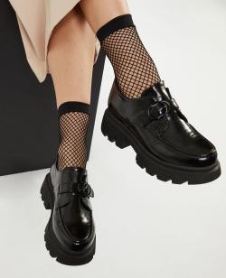 Mocassins avec boucle semelles crunchy Femme - Couleur noir - Taille 38 - Derbies et Mocassins Femme - PIMKIE