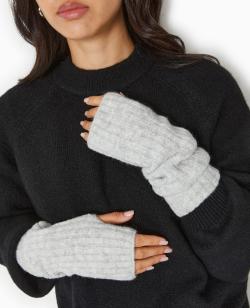 Mitaines en maille côtelée