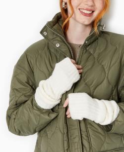 Paire de mitaines en maille côtelée