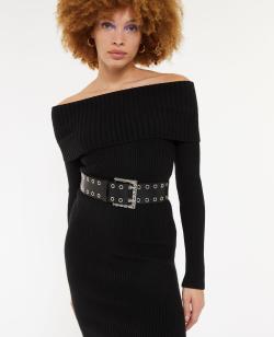 Ceinture large avec œillets métalliques