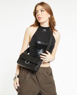 Sac baguette effet croco